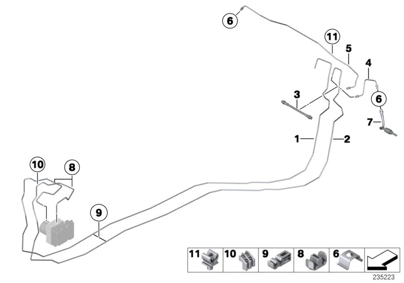 Brake pipe rear