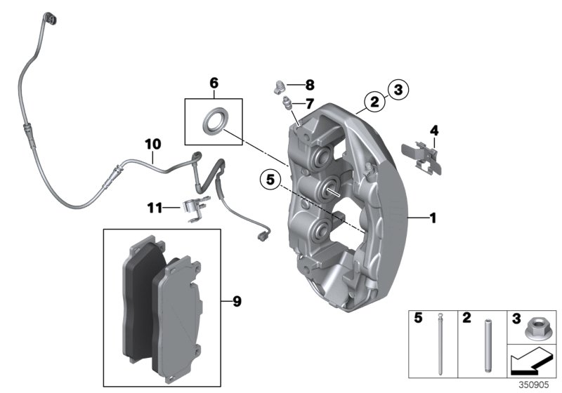 Front wheel brake, brake pad sensor