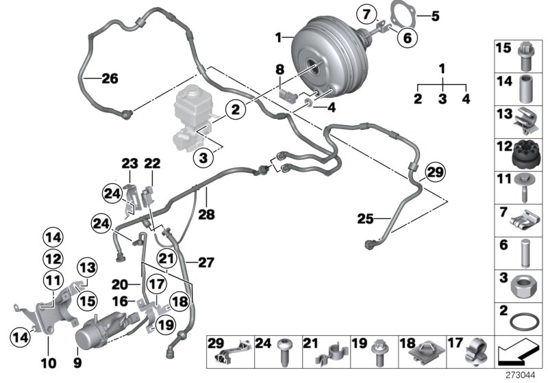 Power brake unit depression