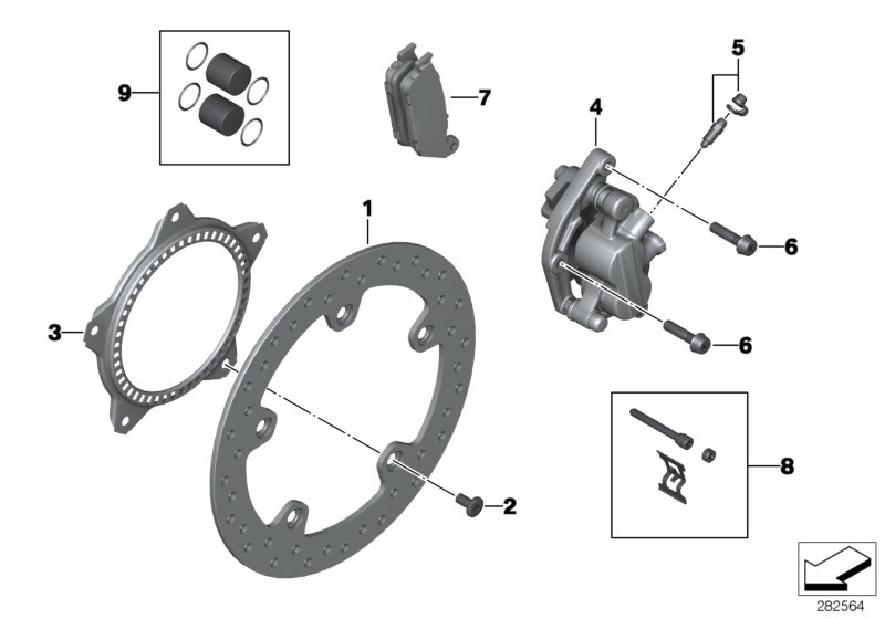 Front wheel brake