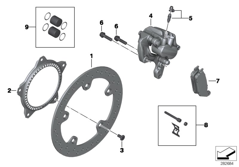 Rear wheel brake