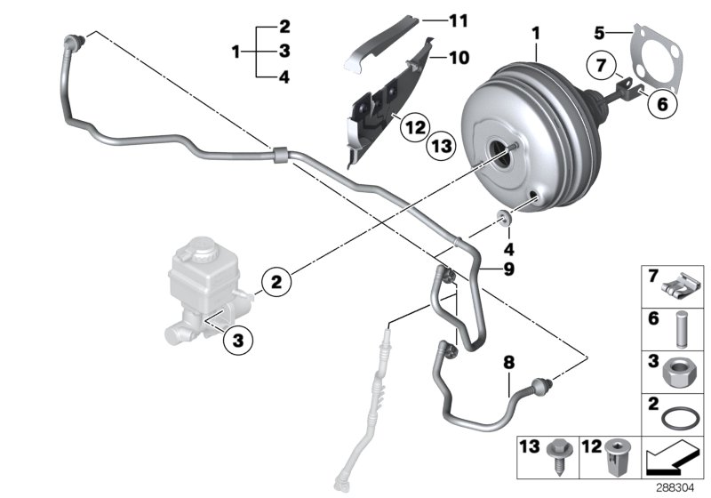 Power brake unit depression