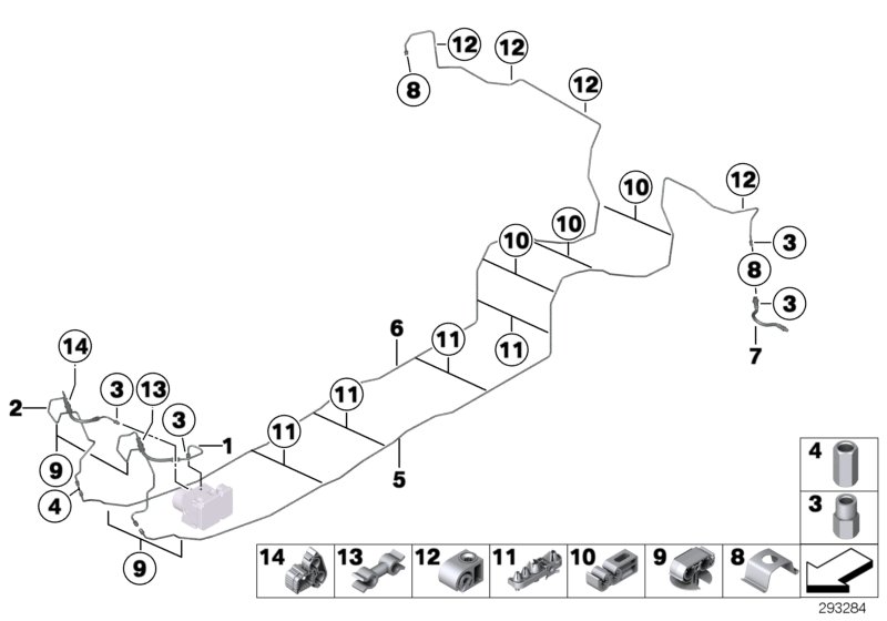 Brake pipe rear