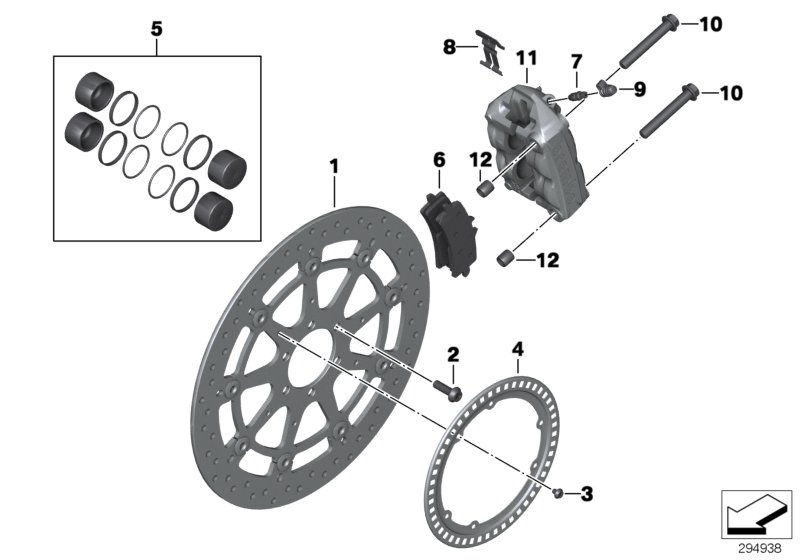 Front wheel brake