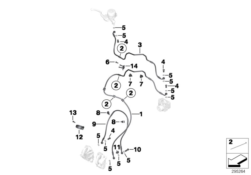 Brake pipe front ABS