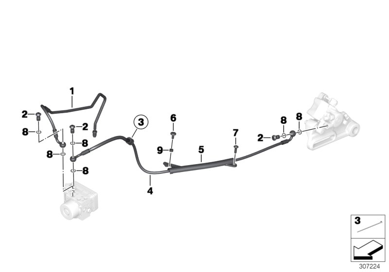 Brake pipe rear ABS