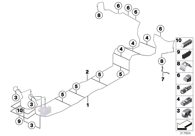 Brake pipe rear
