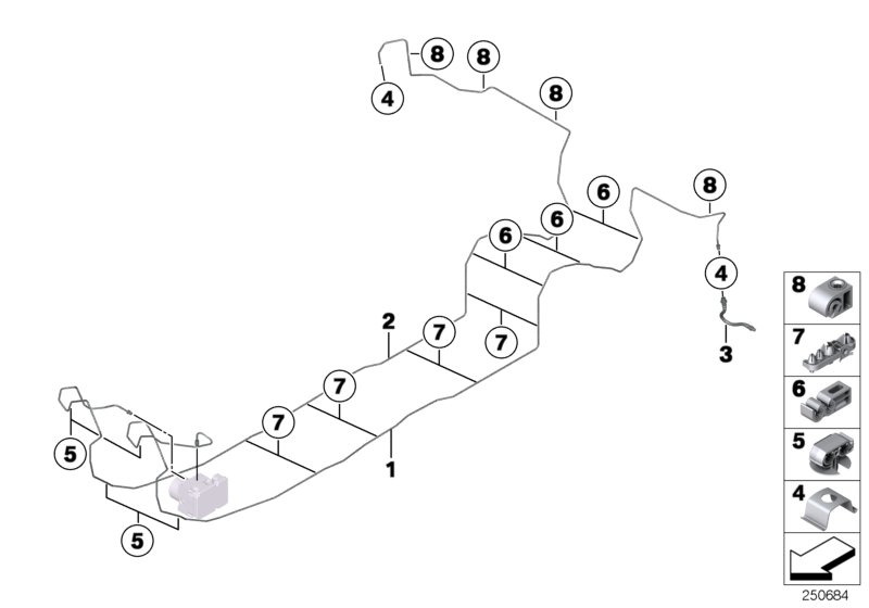 Brake pipe rear