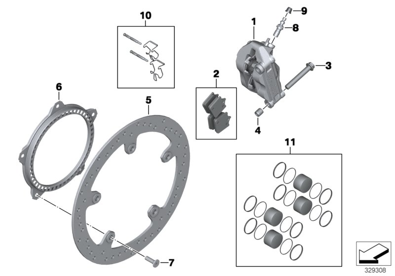 Front wheel brake