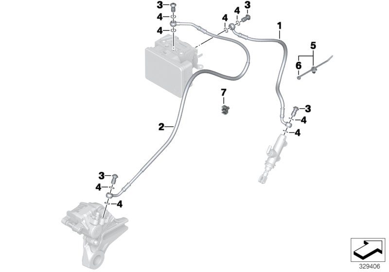 Brake pipe rear