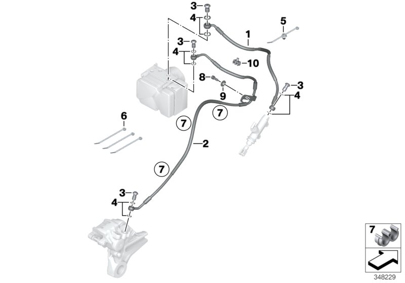 Brake pipe rear ABS