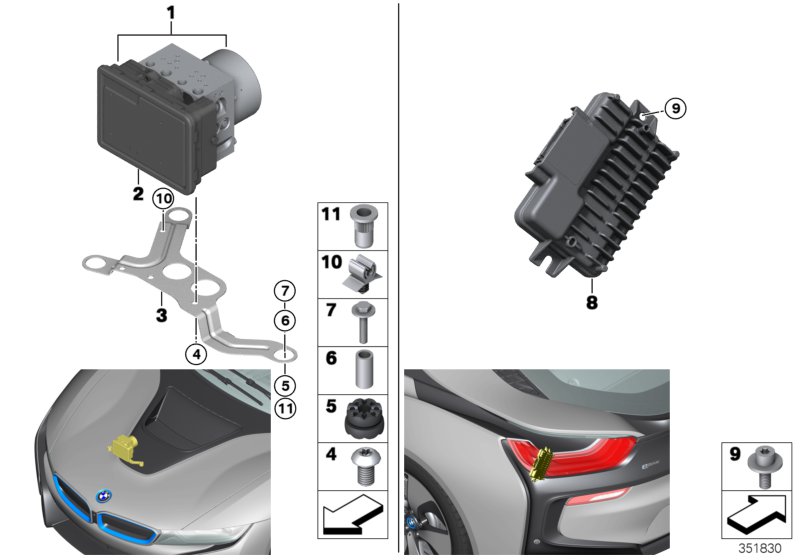 Hydro unit DSC/control unit/fastening