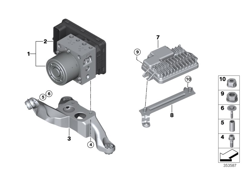 Hydro unit DSC/control unit/fastening