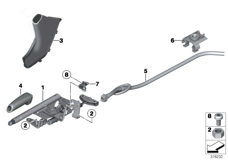 Handbrake lever
