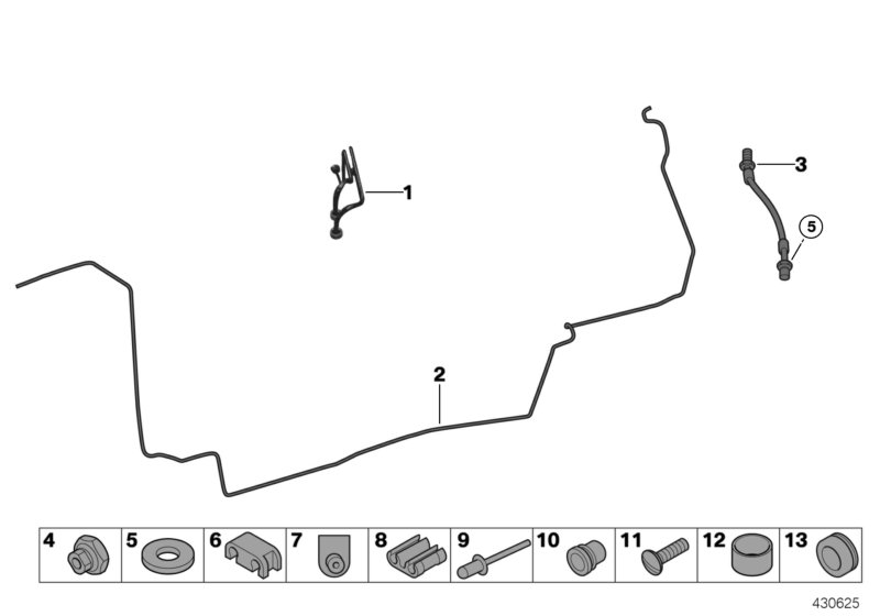 Brake pipe rear