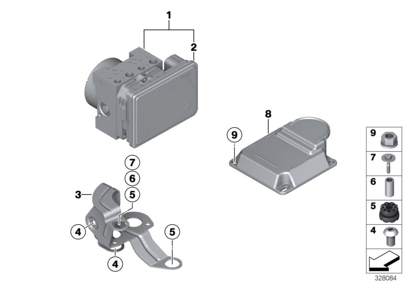 Hydro unit DSC/control unit/fastening