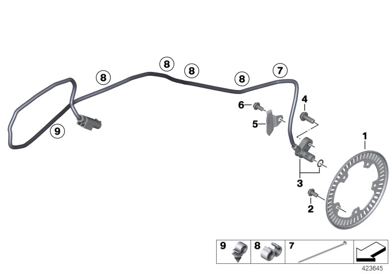 Rotational-speed sensor, rear
