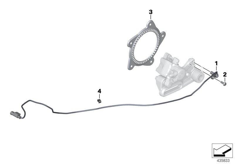 Rotational-speed sensor, rear