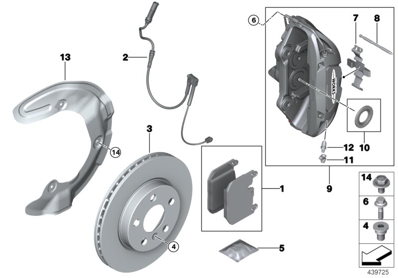 Front wheel brake
