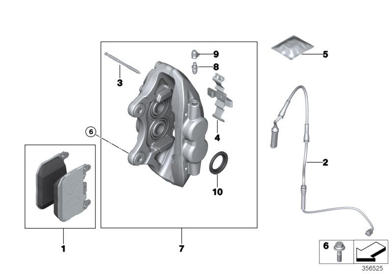 Front wheel brake, brake pad sensor