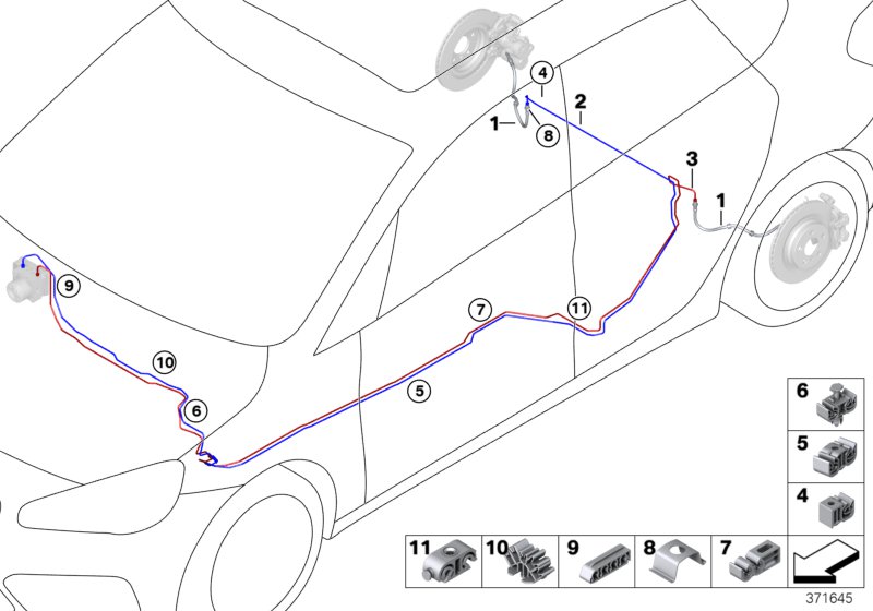 Brake pipe rear