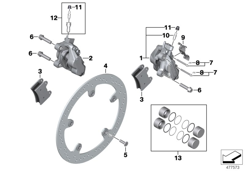 Front wheel brake