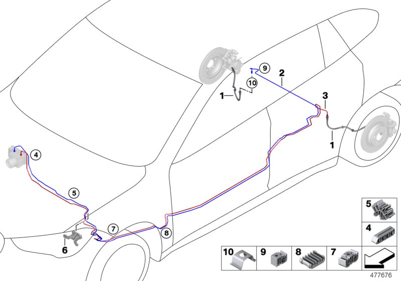 Brake pipe rear