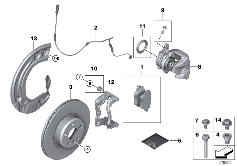 Front wheel brake