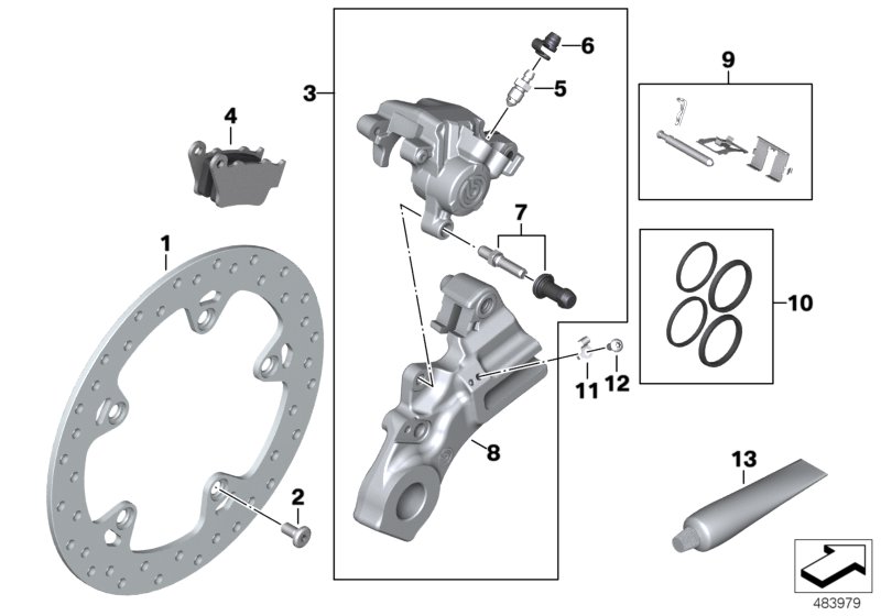 Rear wheel brake