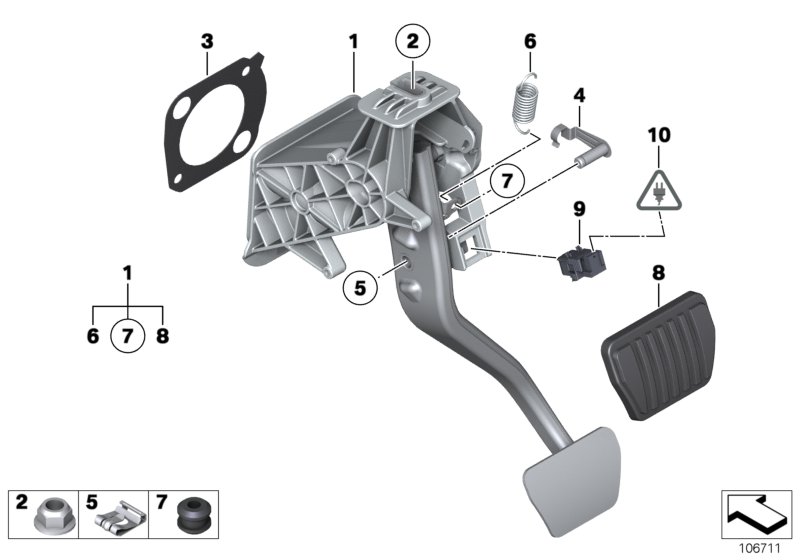 Pedals supporting bracket/brake pedal