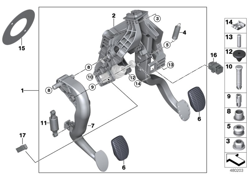 Pedals, manual gearbox