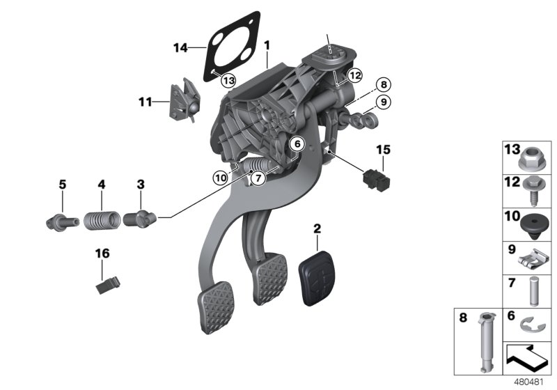 Pedals, manual gearbox