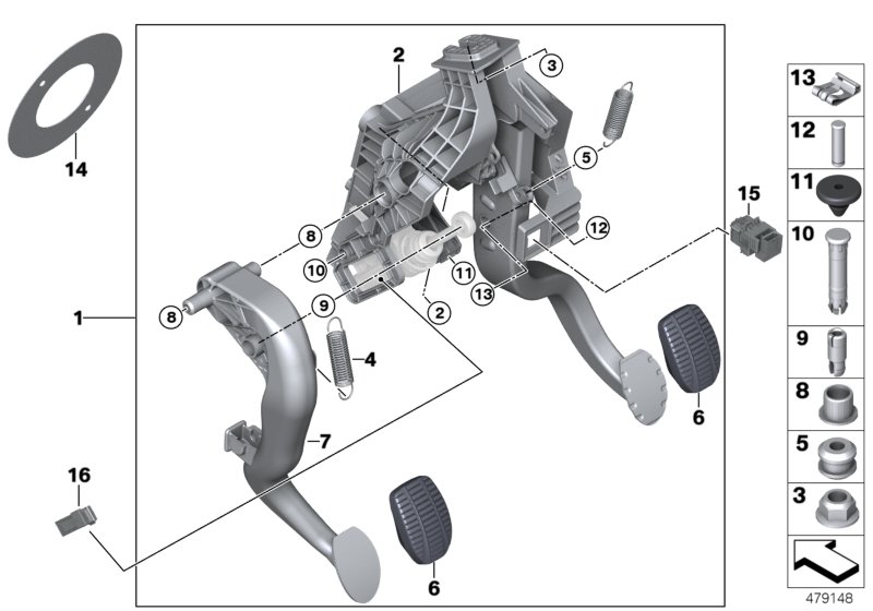 Pedals, manual gearbox