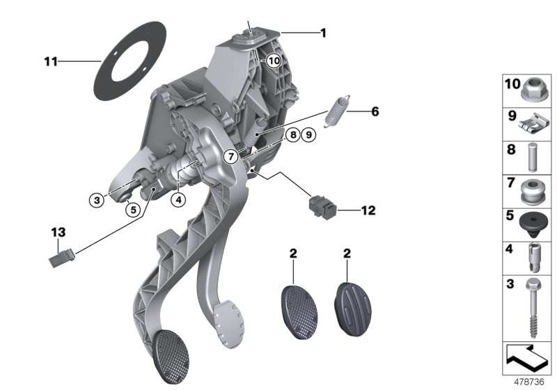 Pedals, manual gearbox