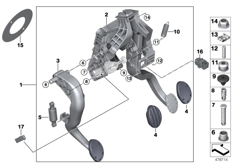 Pedals, manual gearbox