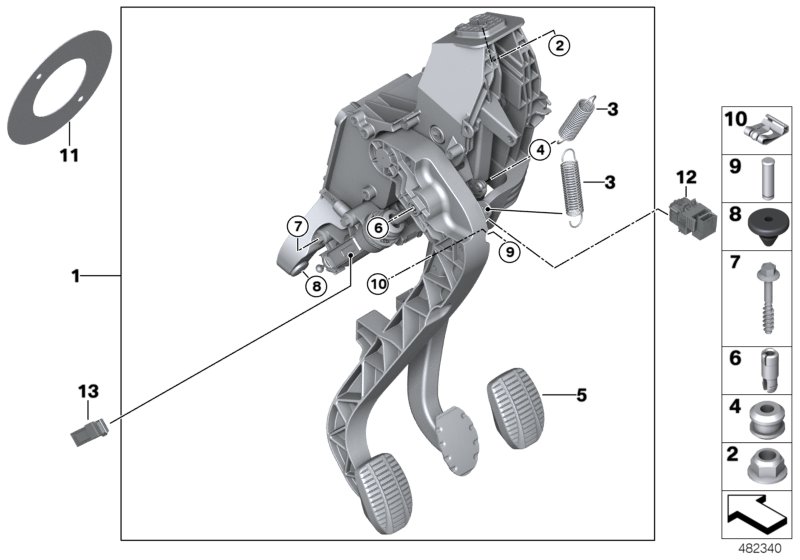 Pedals, manual gearbox