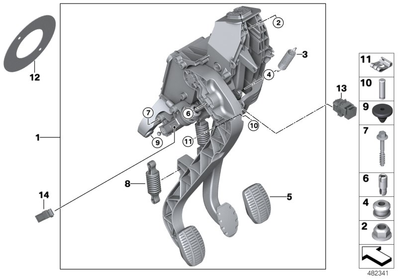 Pedals, manual gearbox