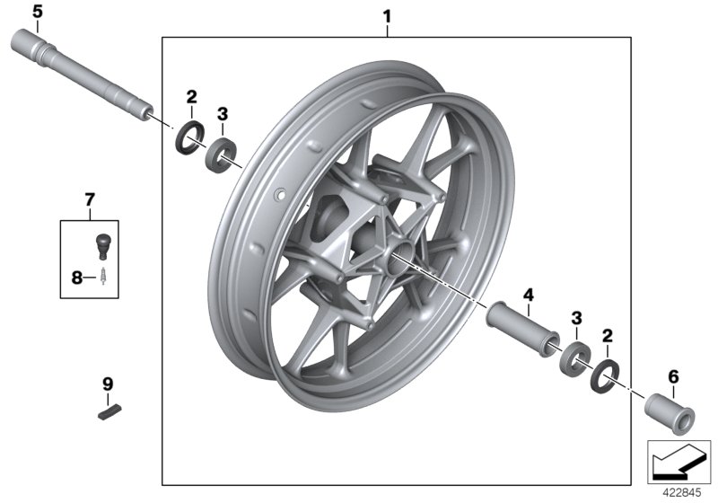 Cast rim, front