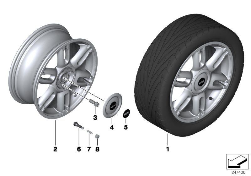 MINI LA wheel Twin Spoke 128
