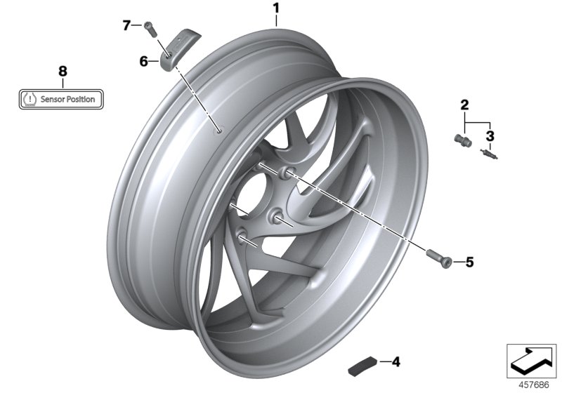 Cast wheel, RDC, rear