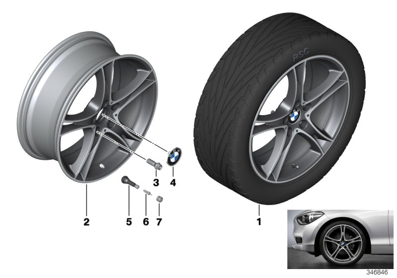 BMW LA wheel double spoke 361-20''