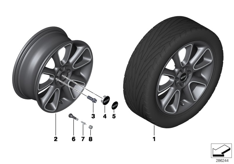 MINI LA wheel Sandblast Turned 132