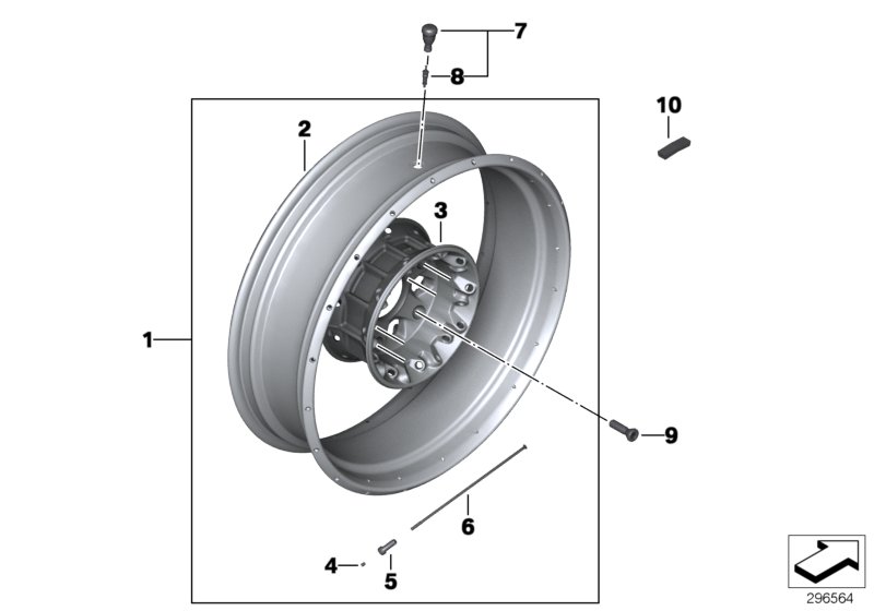 Spoke wheel, rear