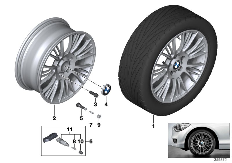 BMW LA wheel radial spoke 388 - 18''