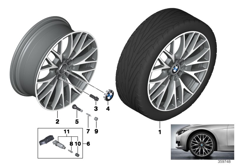 BMW LA wheel cross spoke 404-20''