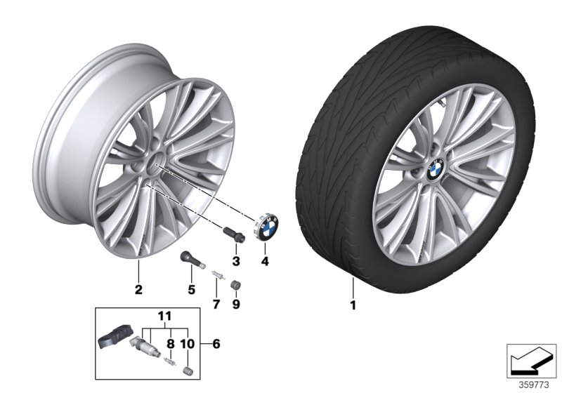 BMW LA wheel, individual V-spoke 626