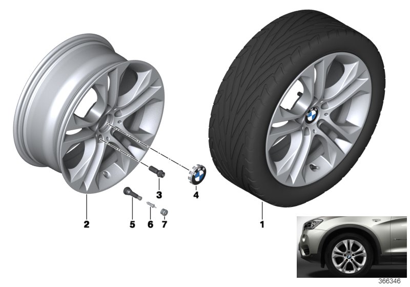 BMW LA wheel double spoke 605-18''