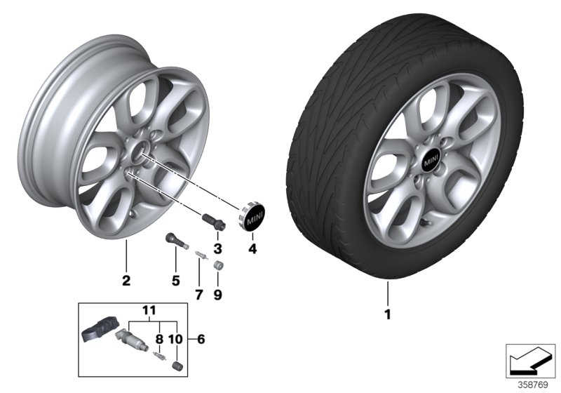 MINI LA wheel Loop Spoke 494 - 16''