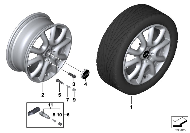 MINI LA wheel Race Spoke 498 - 17''