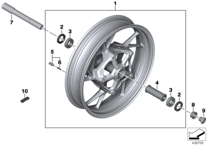 Cast rim, front